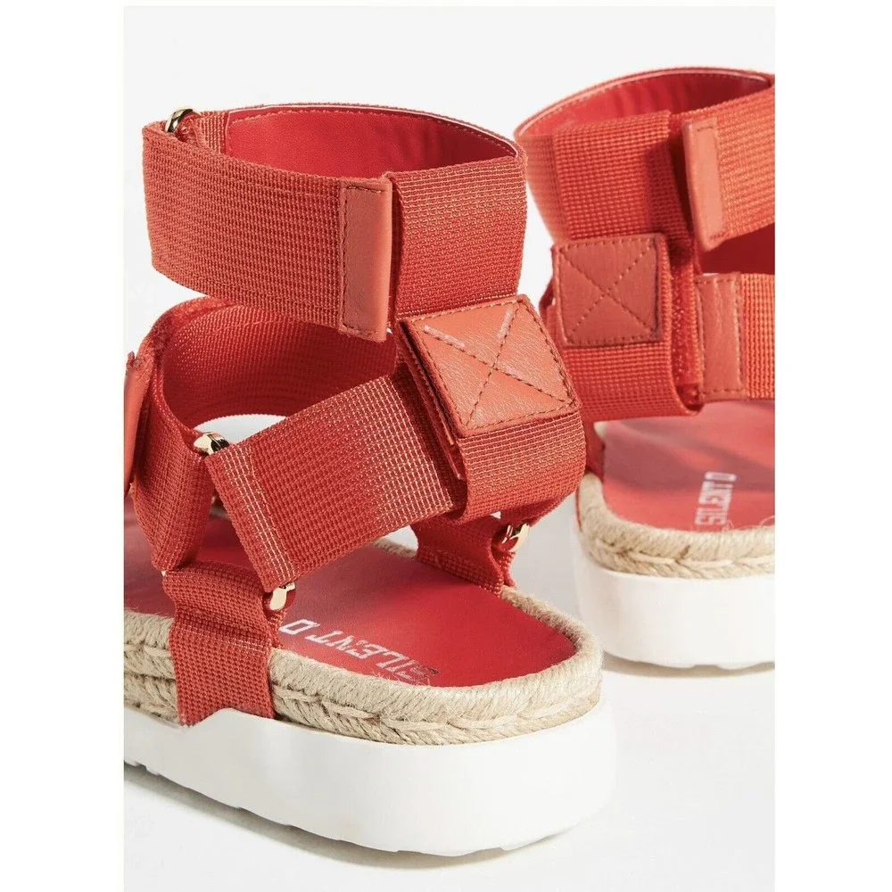 Silent D Women's Trevor Platform Gladiator Red Sandal Shoes US 10/ EU 41